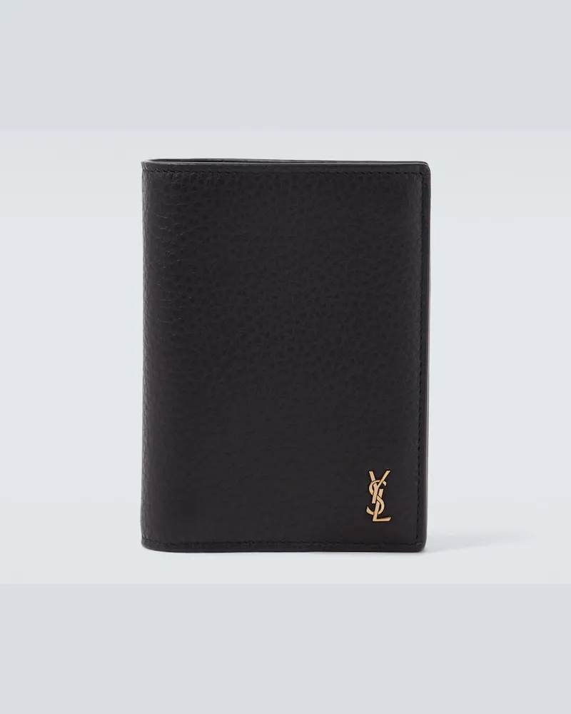 Saint Laurent Portemonnaie Tiny Cassandre aus Leder Blau