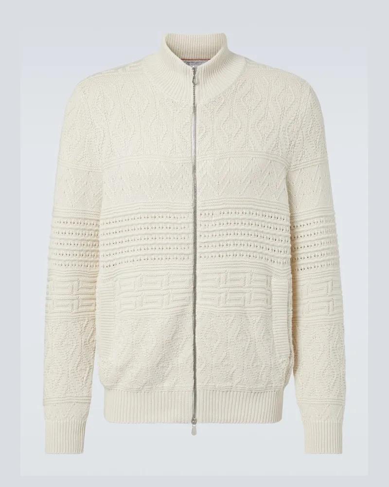 Brunello Cucinelli Jacke aus Baumwolle Weiß