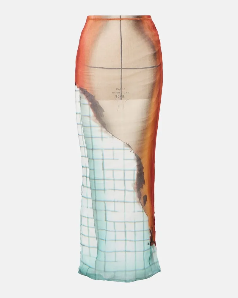 Jean Paul Gaultier Maxirock Fire aus Tüll Multicolor