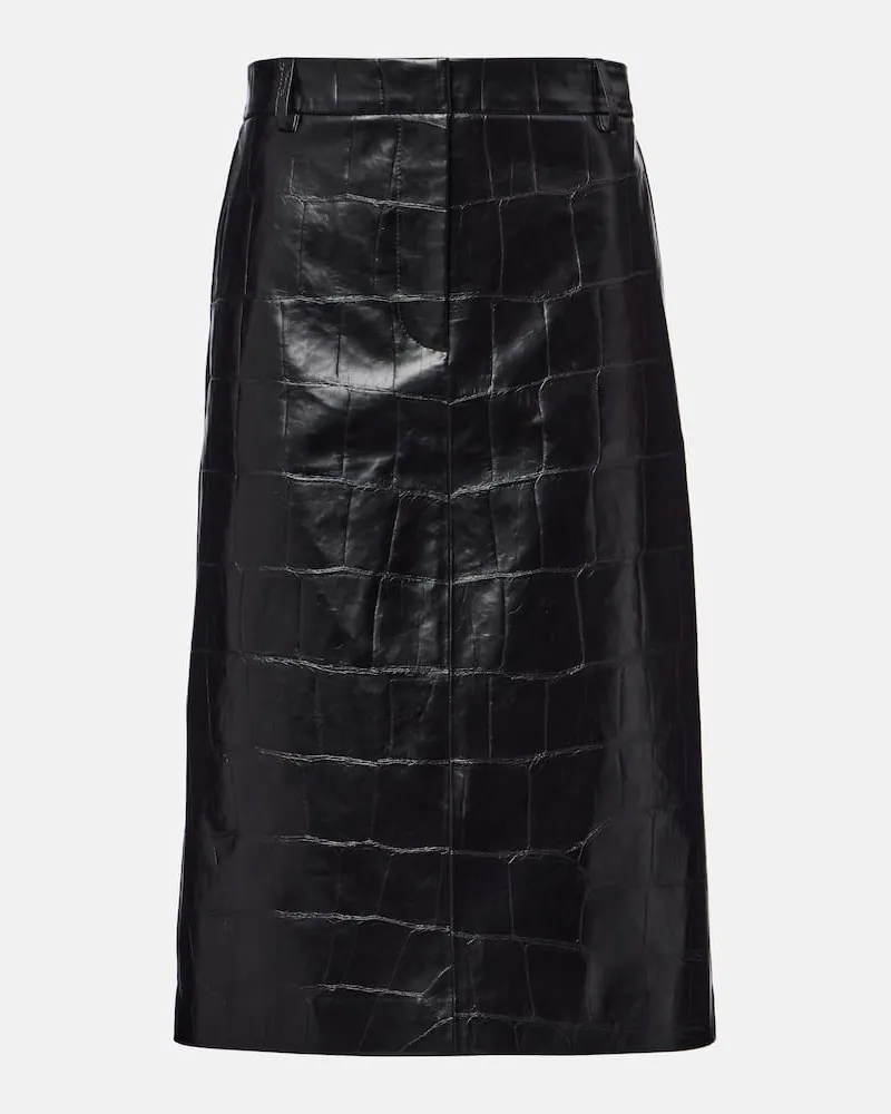 Stella McCartney Bleistiftrock Croco Schwarz