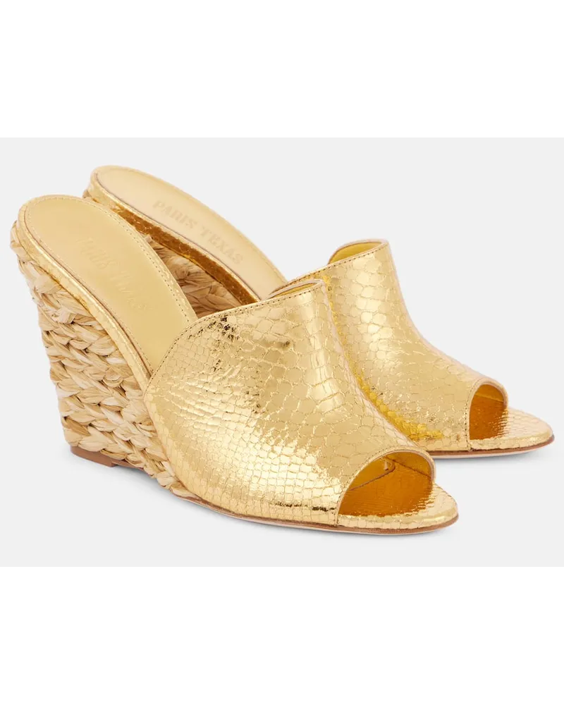 Paris Texas Espadrille-Wedges Deia 100 mit Leder Gold