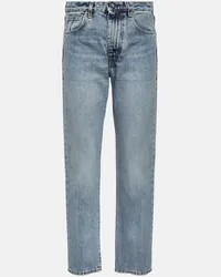 Totême Mid-Rise Straight Jeans Twisted Seam Blau