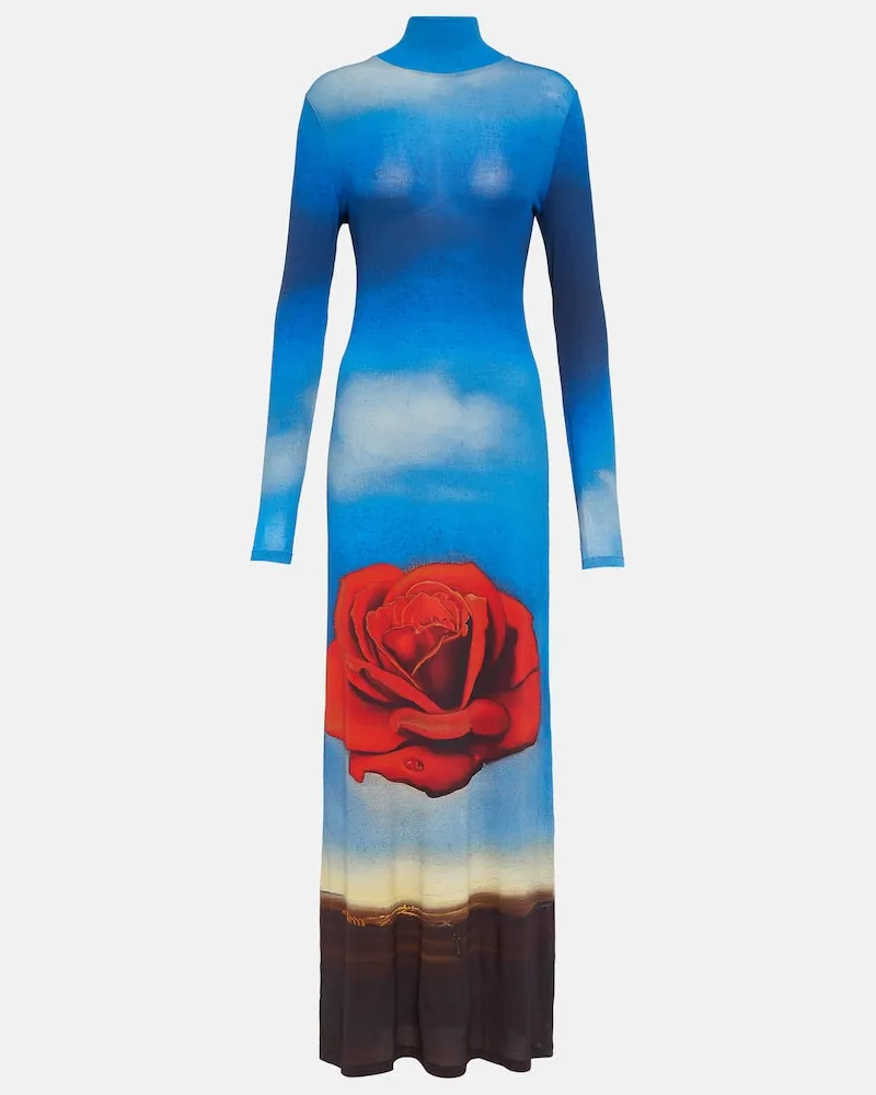 Paco Rabanne Bedrucktes Maxikleid aus Jersey Multicolor