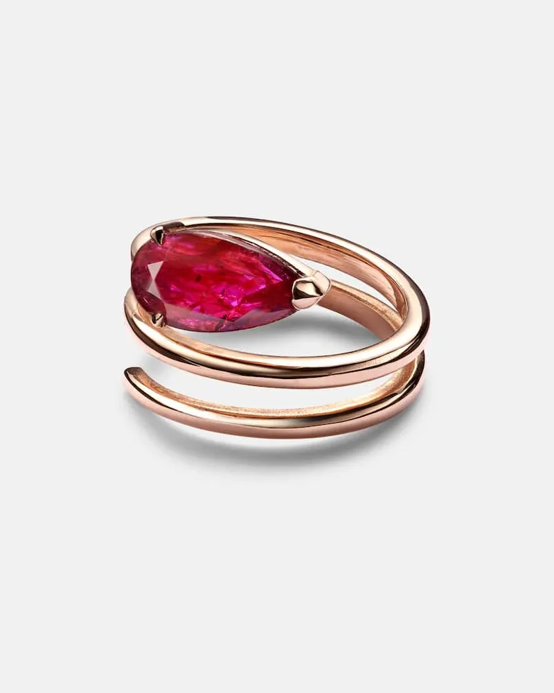 SHAY Ring Ruby Pear aus 18kt Roségold mit Rubin Gold