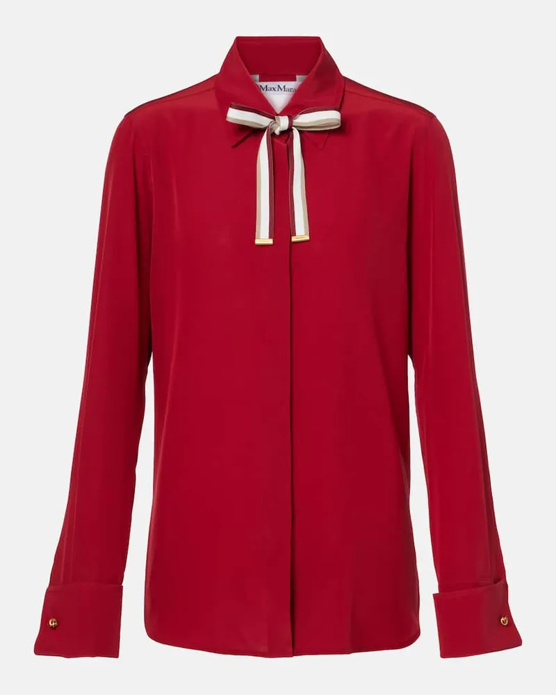 Max Mara Bluse Apollo aus Seiden-Crêpe Rot