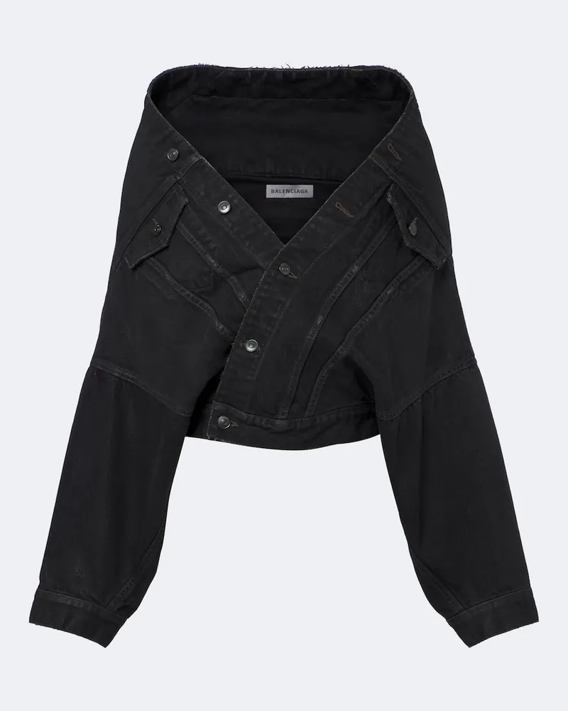 Balenciaga Jeansjacke Schwarz