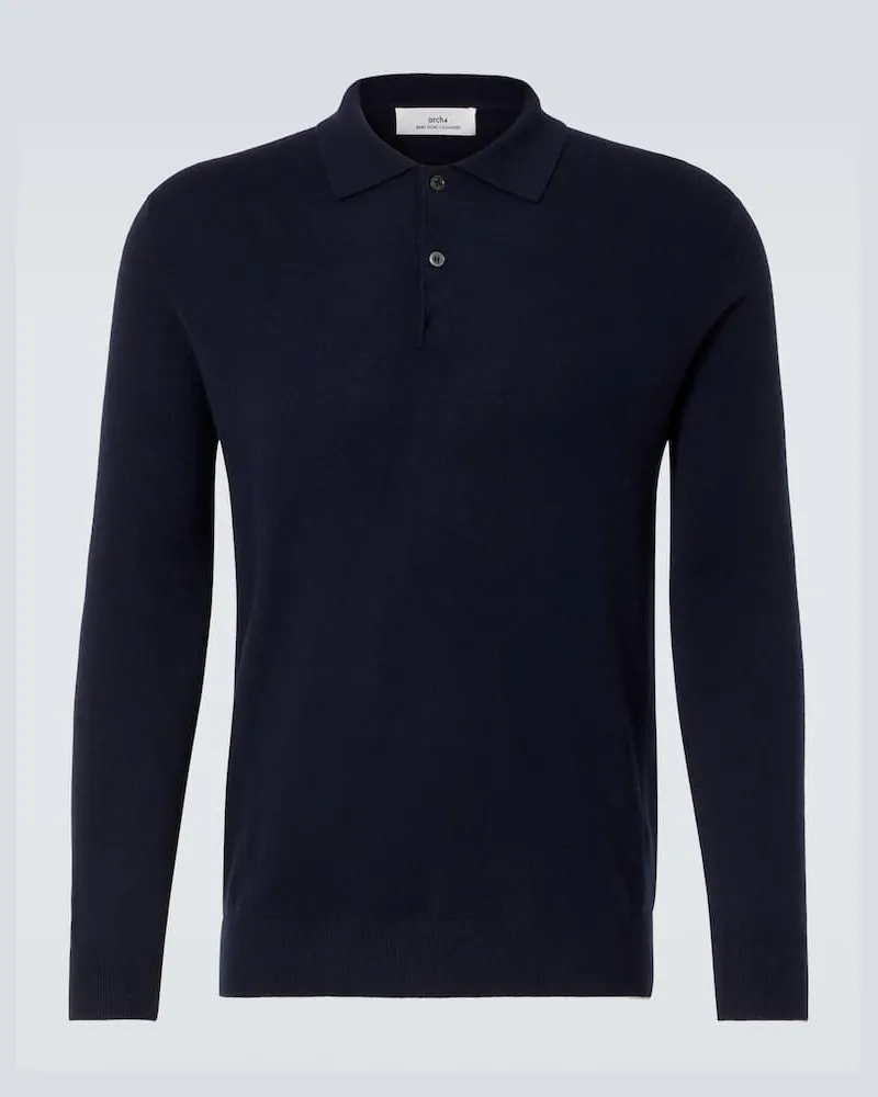 arch4 Polopullover Swansea aus Kaschmir Blau