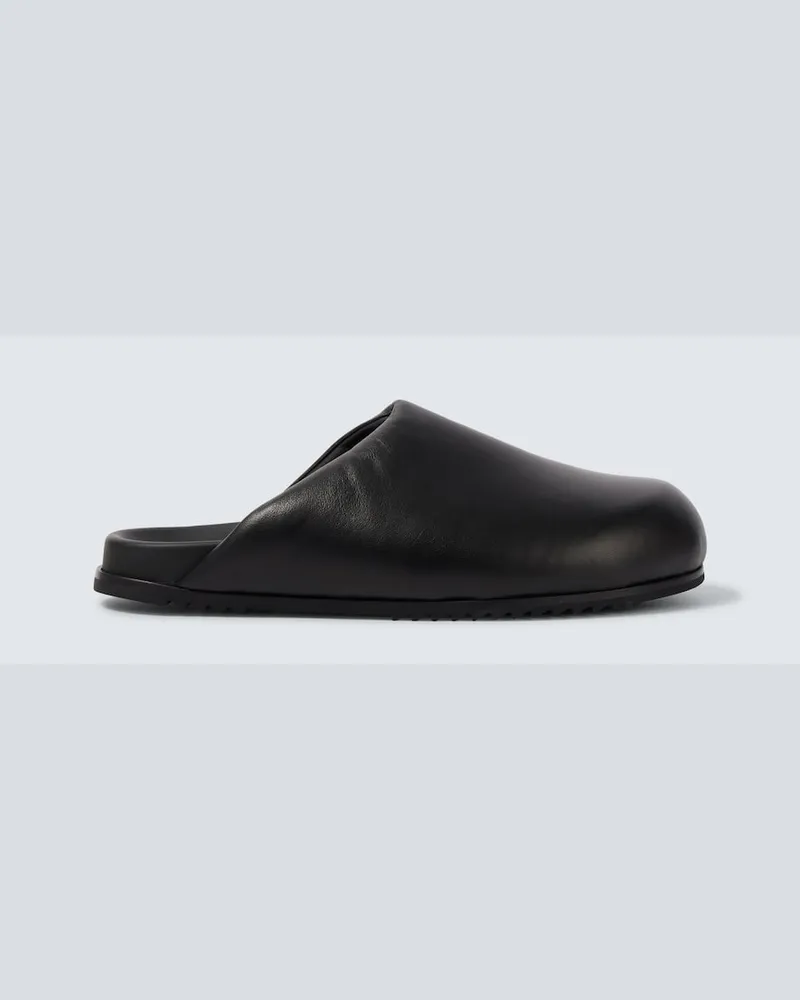 Rick Owens Slippers Granola aus Leder Schwarz