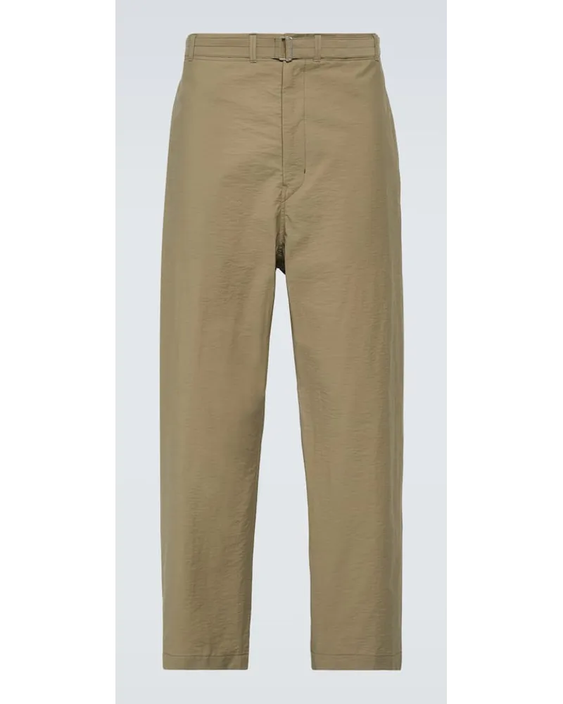 Christophe Lemaire Cropped-Hose aus einem Baumwollgemisch Beige