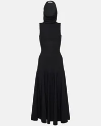 Alaïa Alaia Midikleid aus Jersey Schwarz