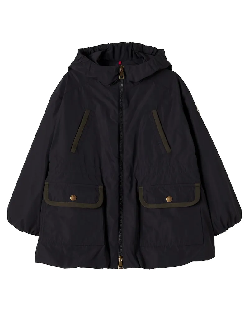 Moncler Regenmantel mit Logo Schwarz