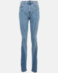 Thierry Mugler High-Rise Skinny Jeans Blau