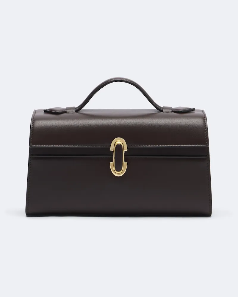 SAVETTE Henkeltasche Symmetry Pochette Small aus Leder Braun