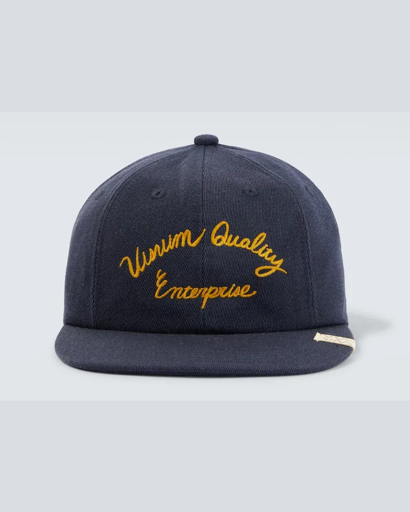 Visvim Baseballcap Excelsior II aus Wolle und Leinen Blau