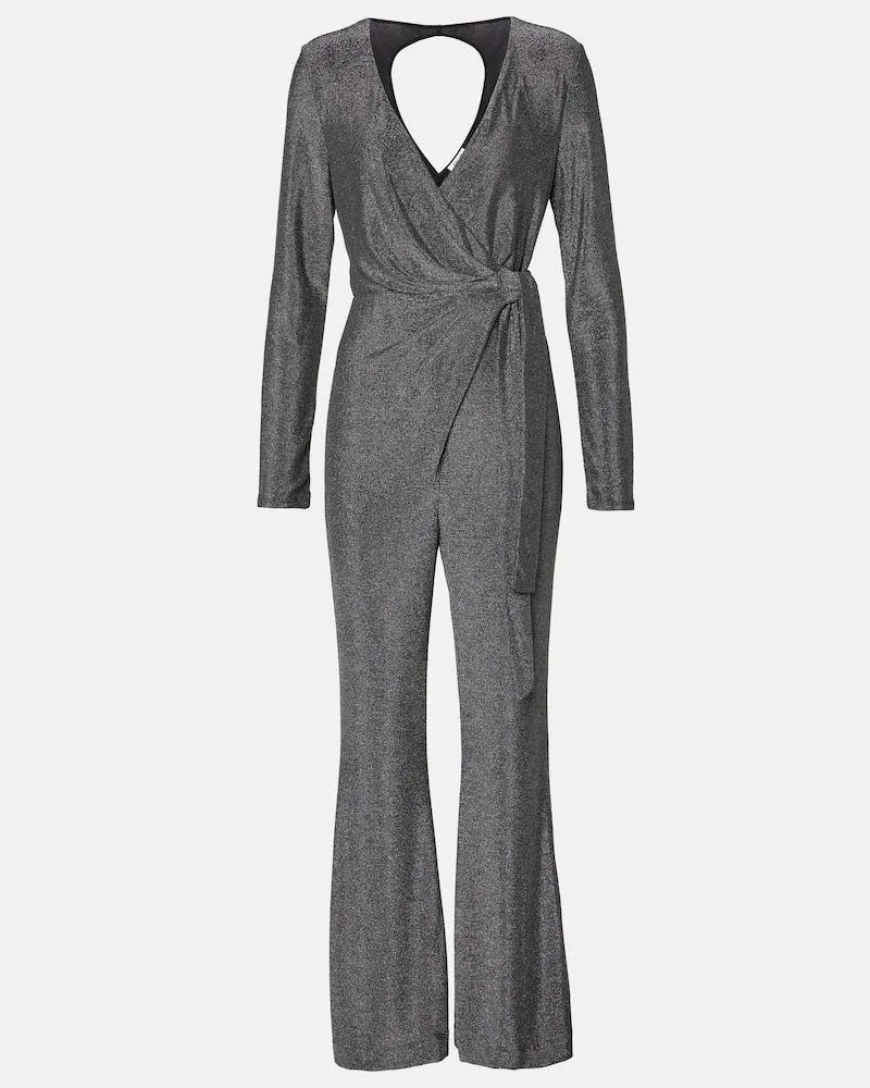 Diane von Furstenberg Jumpsuit Cosima Two aus Lamé Silber