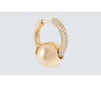 Einzelner Ohrring Piercing aus 14kt Gelbgold mit Diamanten