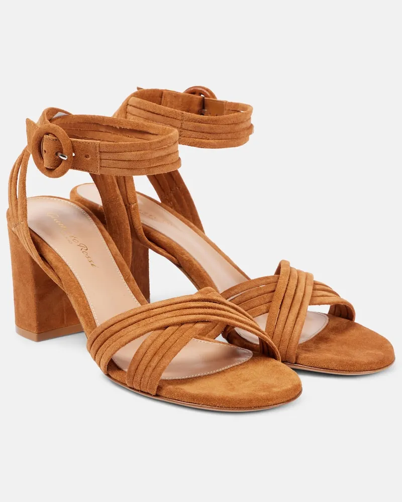 Gianvito Rossi Sandalen Lianne 70 aus Veloursleder Braun