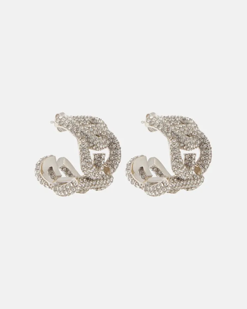 Dolce & Gabbana Ohrringe DG mit Kristallen Silber