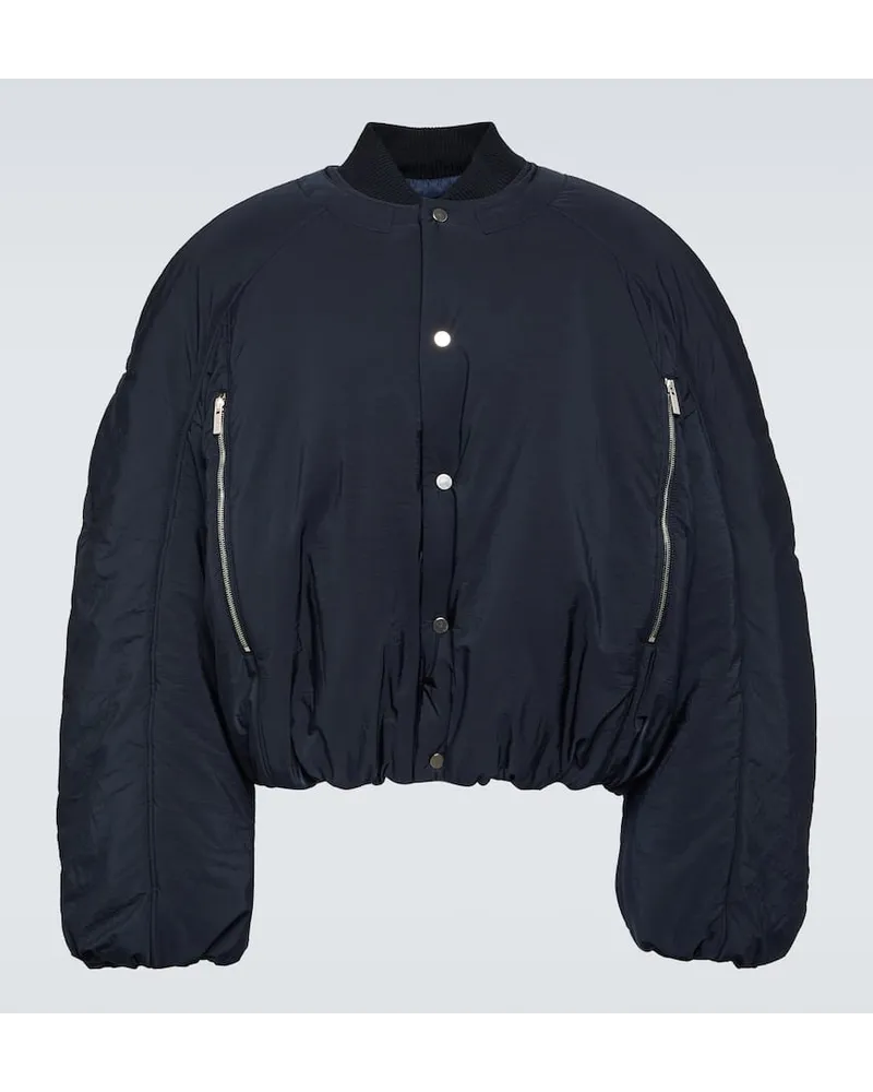 Jacquemus Cropped-Bomberjacke Le Bomber Croissant Blau