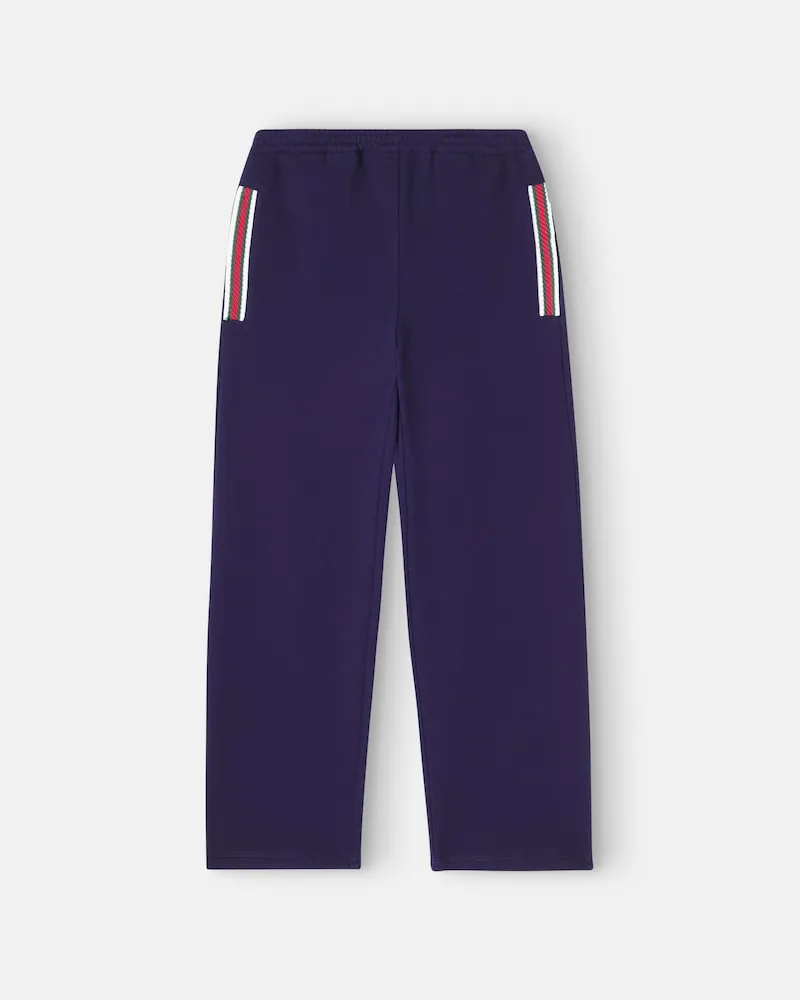 Gucci Jogginghose Web Stripe aus Baumwolle Blau