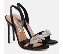 Sandalen Bow Tie aus Satin mit Kristallen