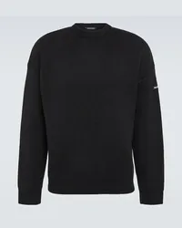 Balenciaga Oversize-Pullover aus Schurwolle Schwarz