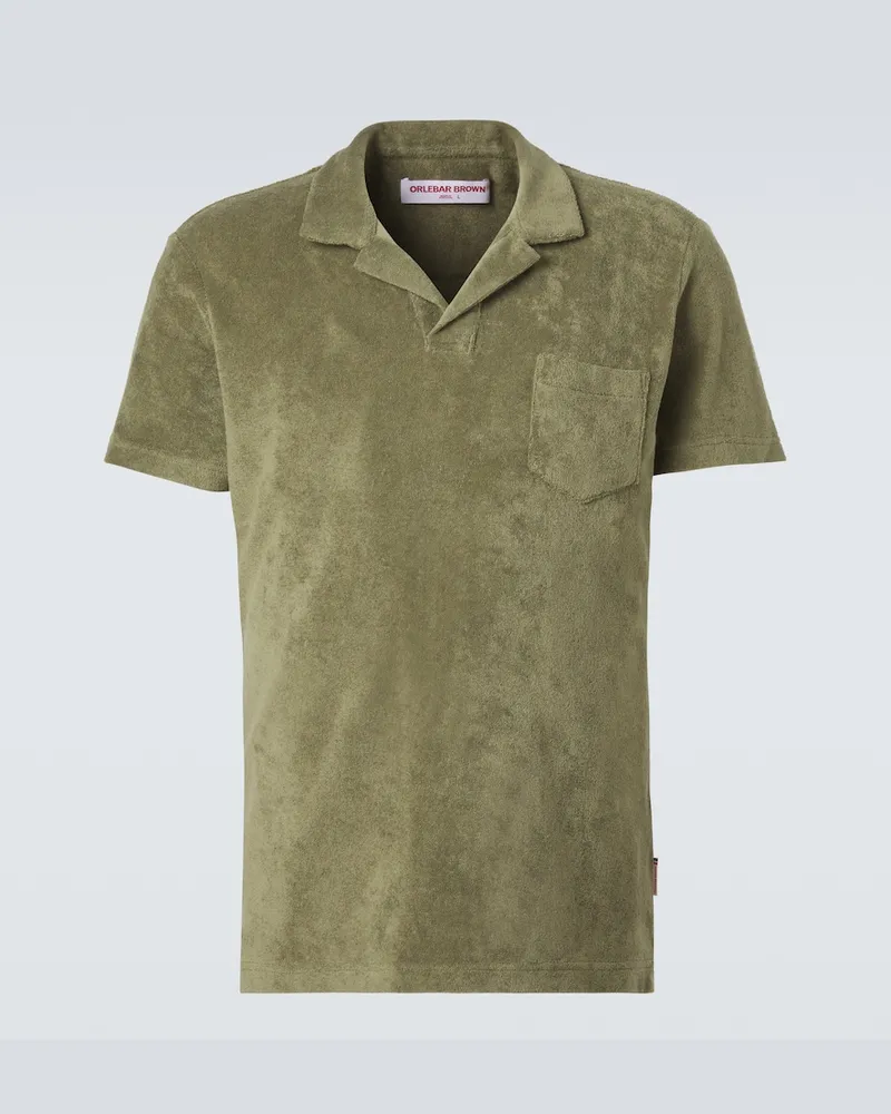 Orlebar Brown Polohemd aus Frottee Grün