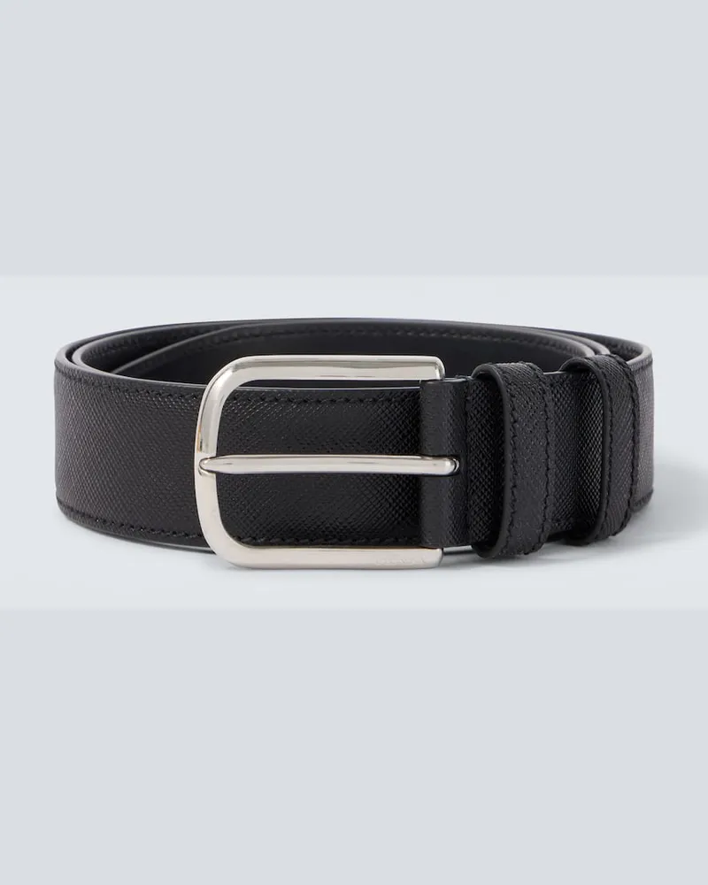 Prada Gürtel aus Saffiano-Leder Schwarz