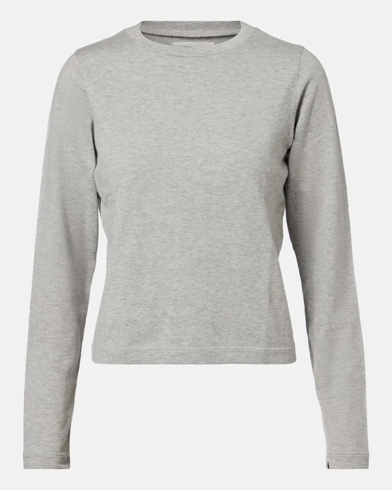 extreme cashmere Pullover N°451 Lisa aus Baumwolle und Kaschmir Grau