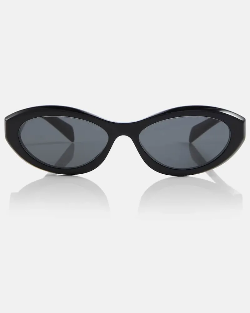 Prada Ovale Sonnenbrille Symbole Schwarz
