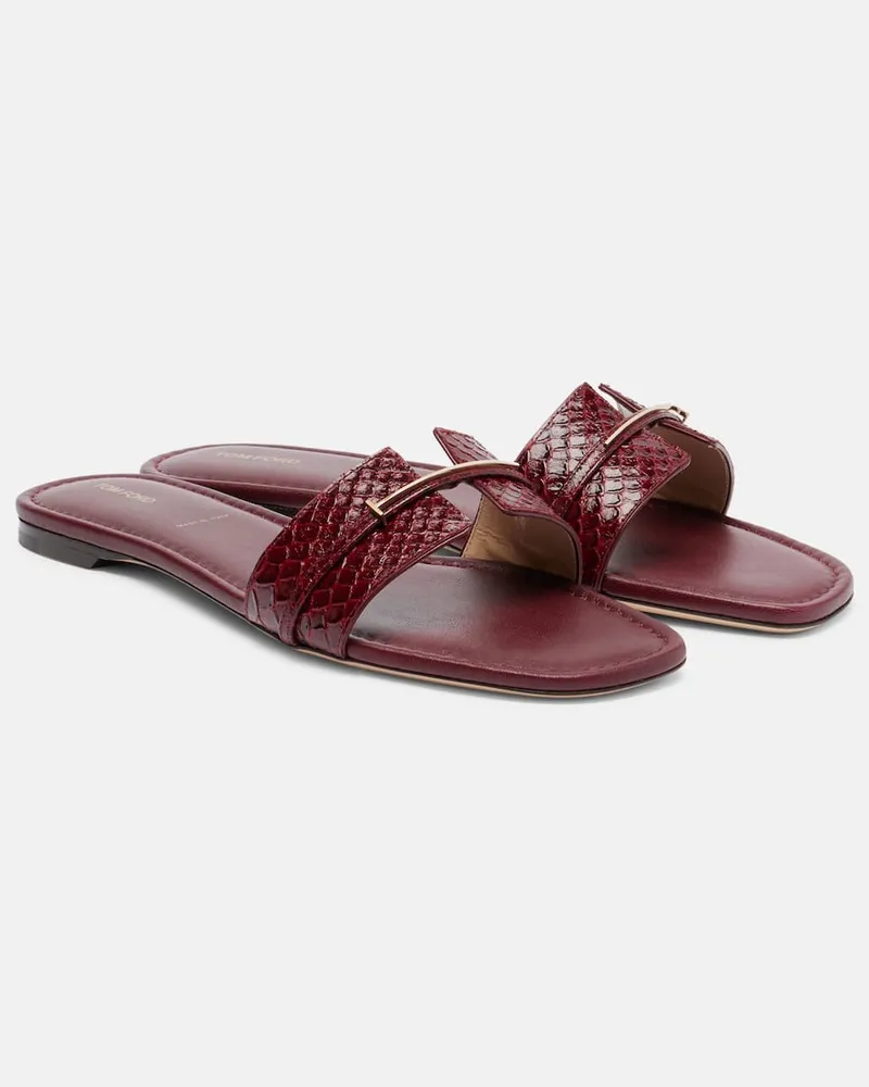 Tom Ford Pantoletten Julianne aus Leder Burgund