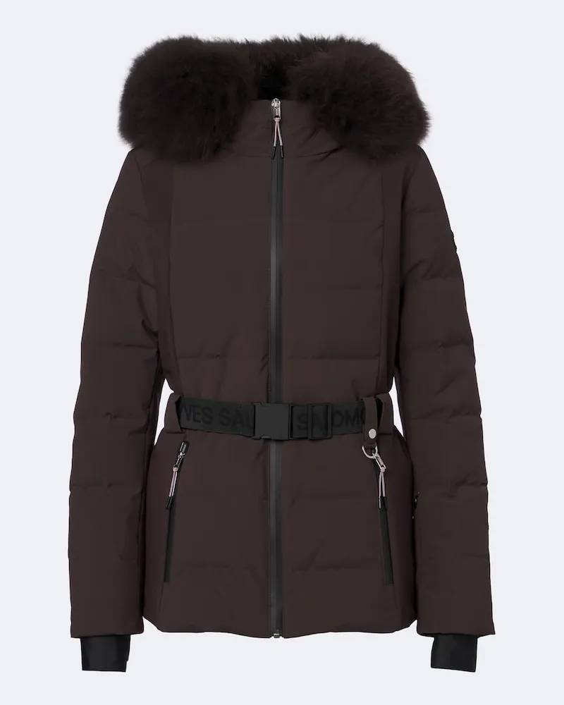 Yves Salomon Skijacke mit Shearling Braun