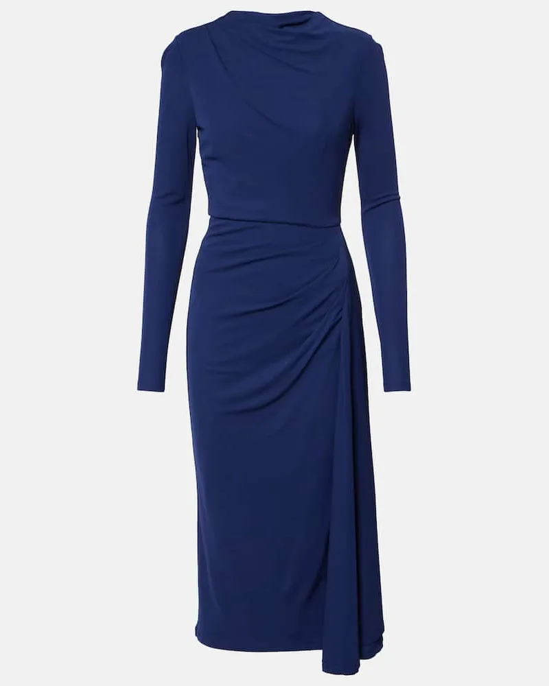 Erdem Midikleid aus Crêpe Blau