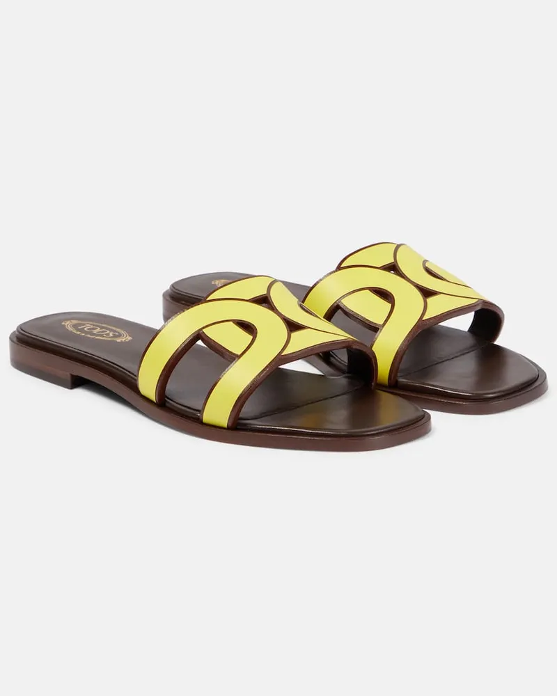 TOD'S Pantoletten aus Leder Gelb