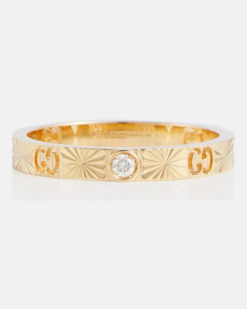 Gucci Ring Icon aus 18kt Gelbgold mit Diamant Gold