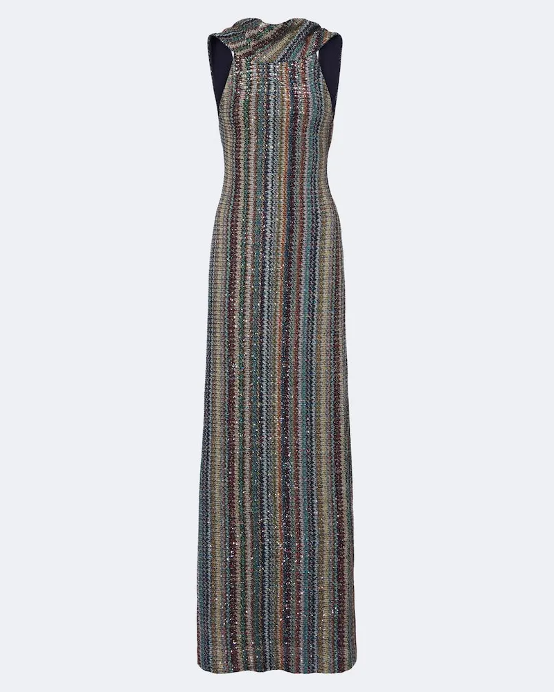 Missoni Maxikleid aus Lamé mit Pailletten Multicolor