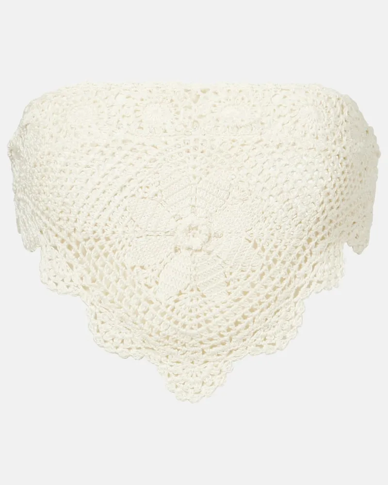 Anna Kosturova Cropped-Top aus Häkelstrick Weiß