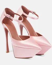 Amina Muaddi Plateau-Pumps Angelica aus Satin Pink