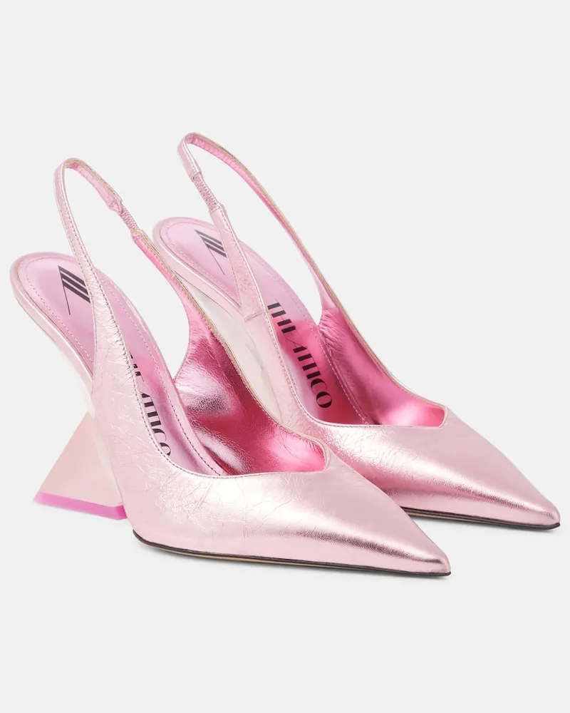 ATTICO Slingback-Pumps Cheope aus Metallic-Leder Pink