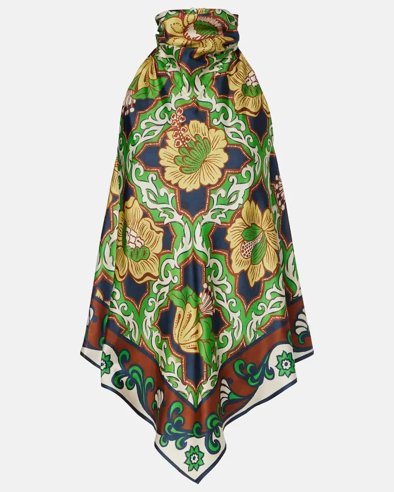 ALEMAIS Alémais Bedrucktes Top Liana aus Seide Multicolor