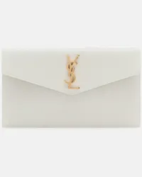 Saint Laurent Clutch Uptown aus Leder Weiss