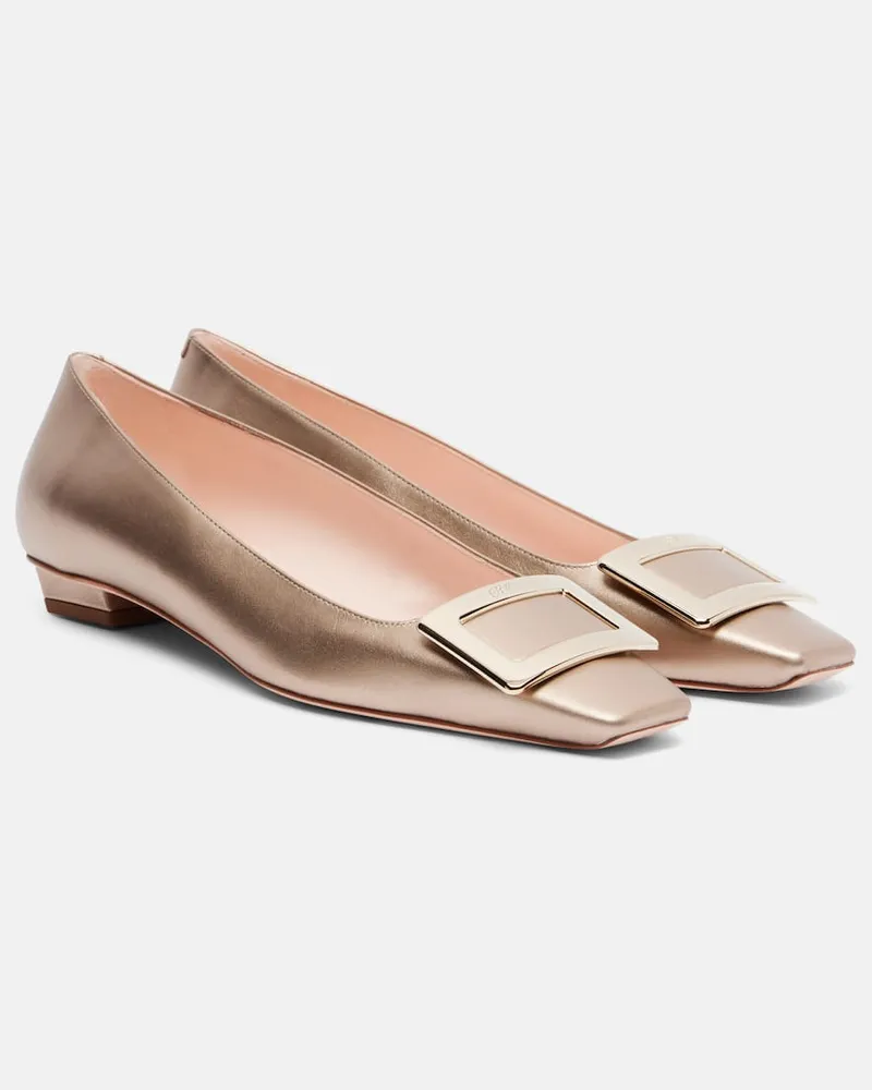 Roger Vivier Ballerinas Belle Vivier 25 aus Metallic-Leder Gold