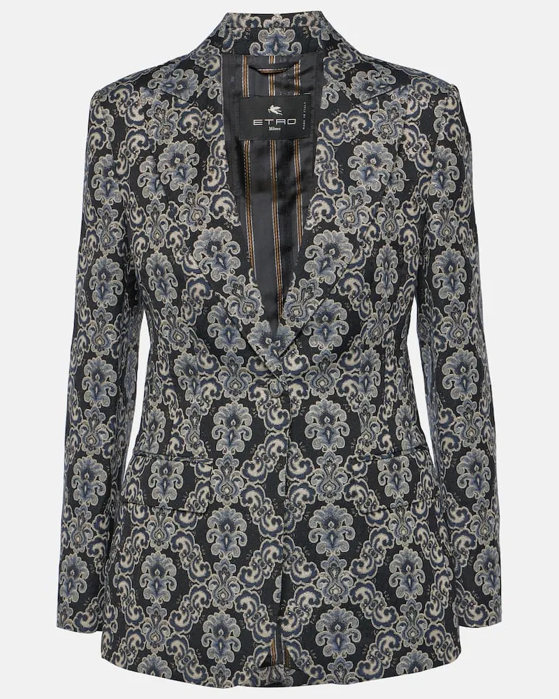 Etro Blazer aus Jacquard Blau