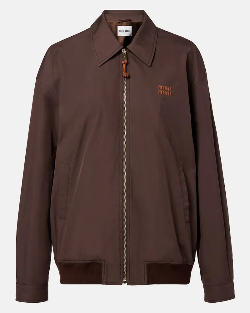 Miu Miu Blouson aus einem Baumwollgemisch Braun