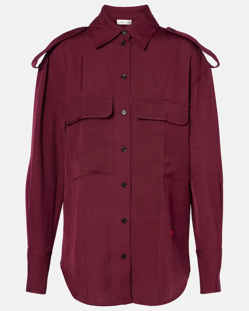 Victoria Beckham Hemd Burgunderrot