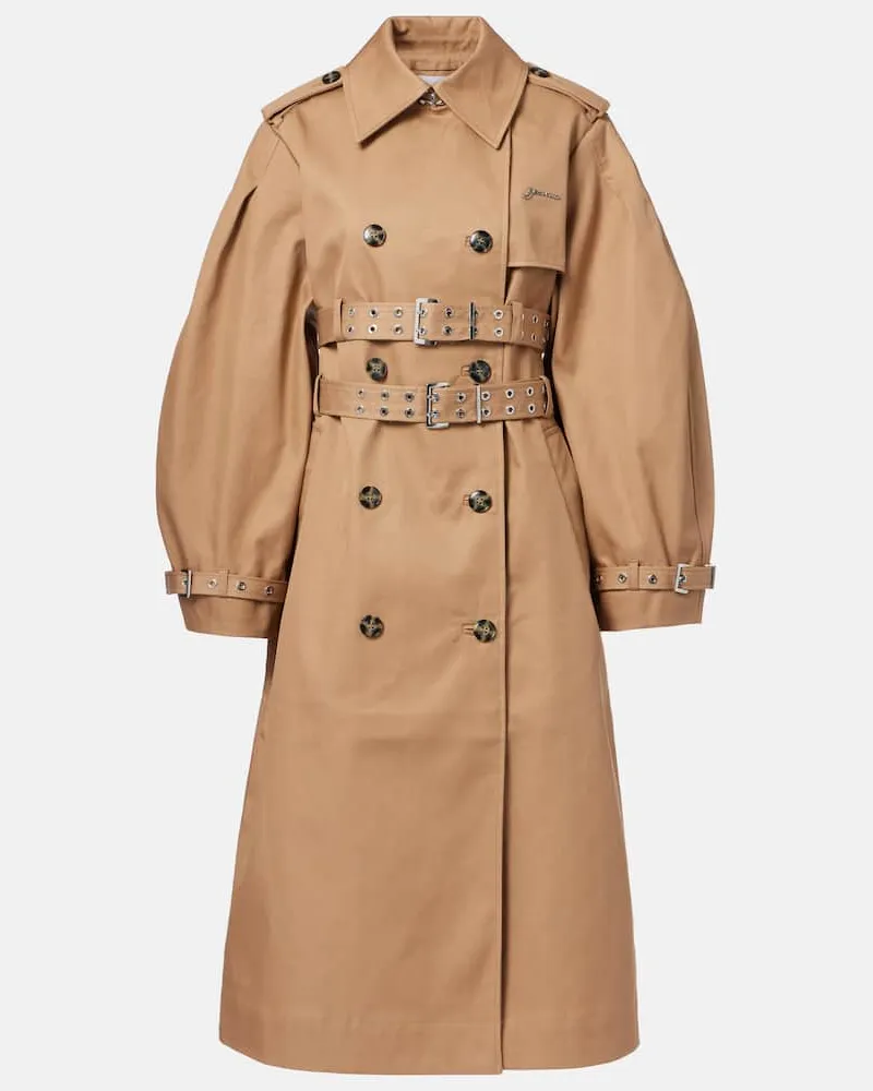 Ganni Trenchcoat aus Baumwolle Beige