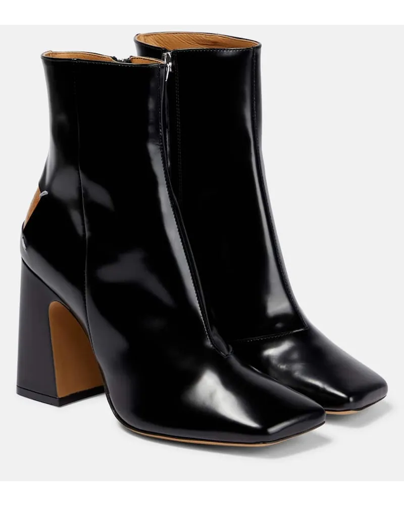 Maison Margiela Ankle Boots aus Lackleder Schwarz