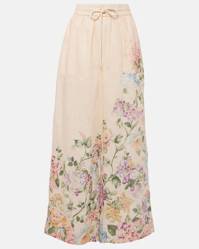 Zimmermann Weite Hose Halliday aus Leinen Neutral