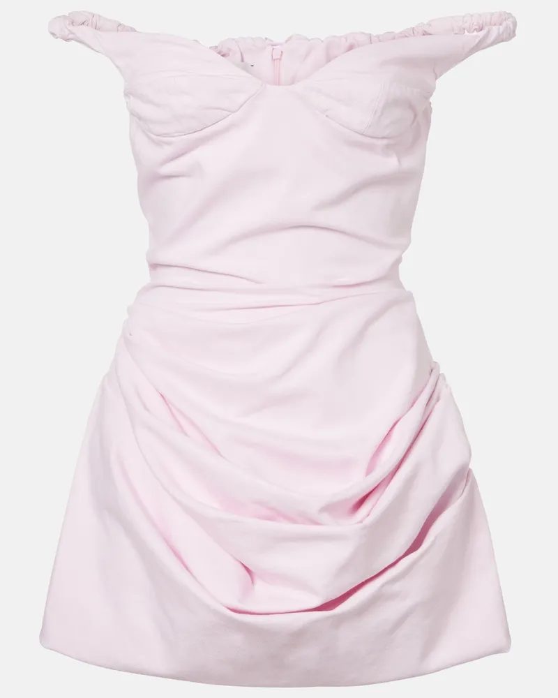 Magda Butrym Off-Shoulder-Minikleid aus Denim Rosa