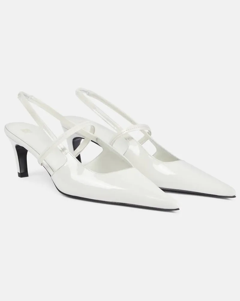 Totême Slingback-Pumps Sharp 50 aus Lackleder Weiß